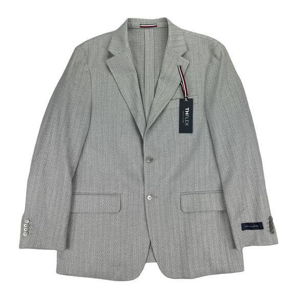 Tommy Hilfiger Mens TH Flex Gene Modern Fit Herringbone Sport Coat